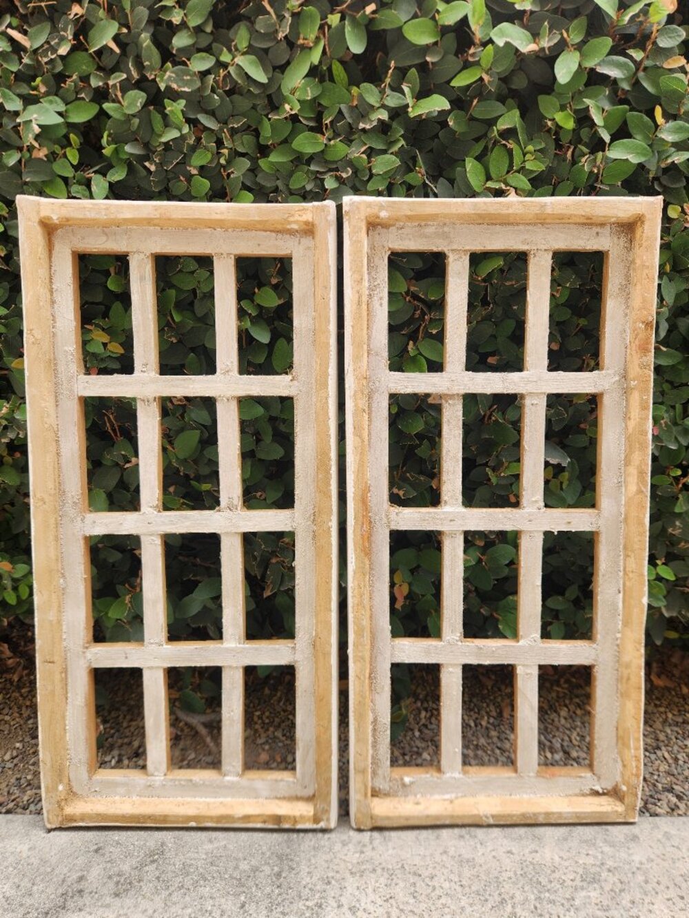 Set of 2, 25" H, Capuato Farmhouse Arch Wood Distress White Wall Decor Wall Hang